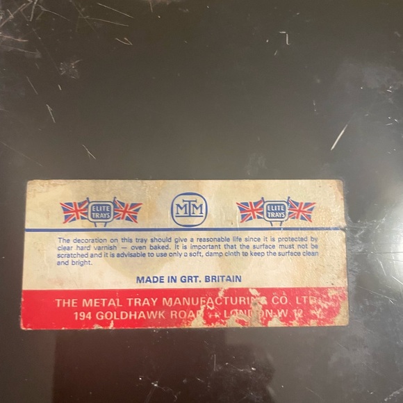 Vintage Hand painted large Elite tray made in England  16 x 13 - Picture 6 of 7